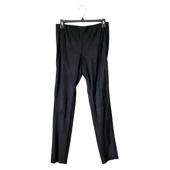 E3 Etcetera Pants Womens Size 4 Black Dress Trousers Faux Suede Front Panel Work - Picture 2 of 6